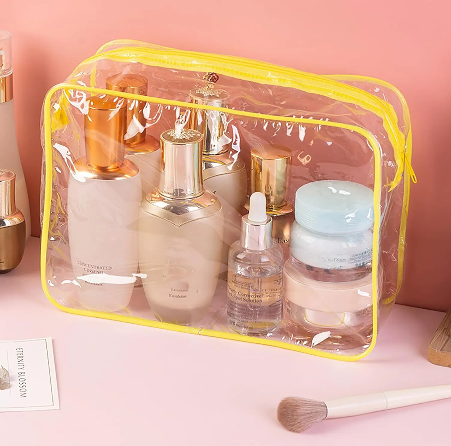 20 Packs Clear Cosmetics Bags for Women Men Waterproof Toiletry Bags PVC Makeup Bags Organizer Case with Zipper for Travel Bathroom (20PCS -8Colors)