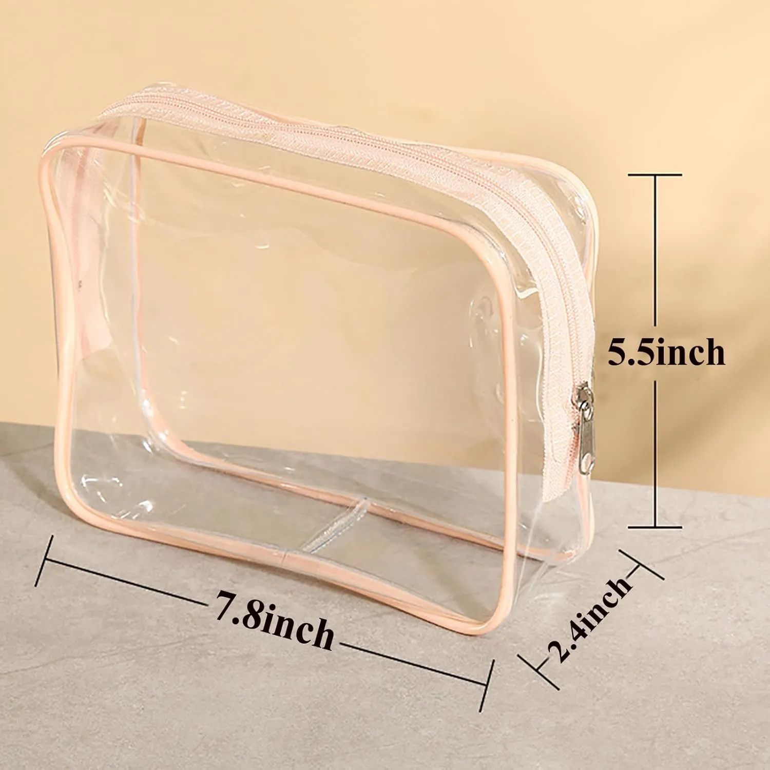 20 Packs Clear Cosmetics Bags for Women Men Waterproof Toiletry Bags PVC Makeup Bags Organizer Case with Zipper for Travel Bathroom (20PCS -8Colors)