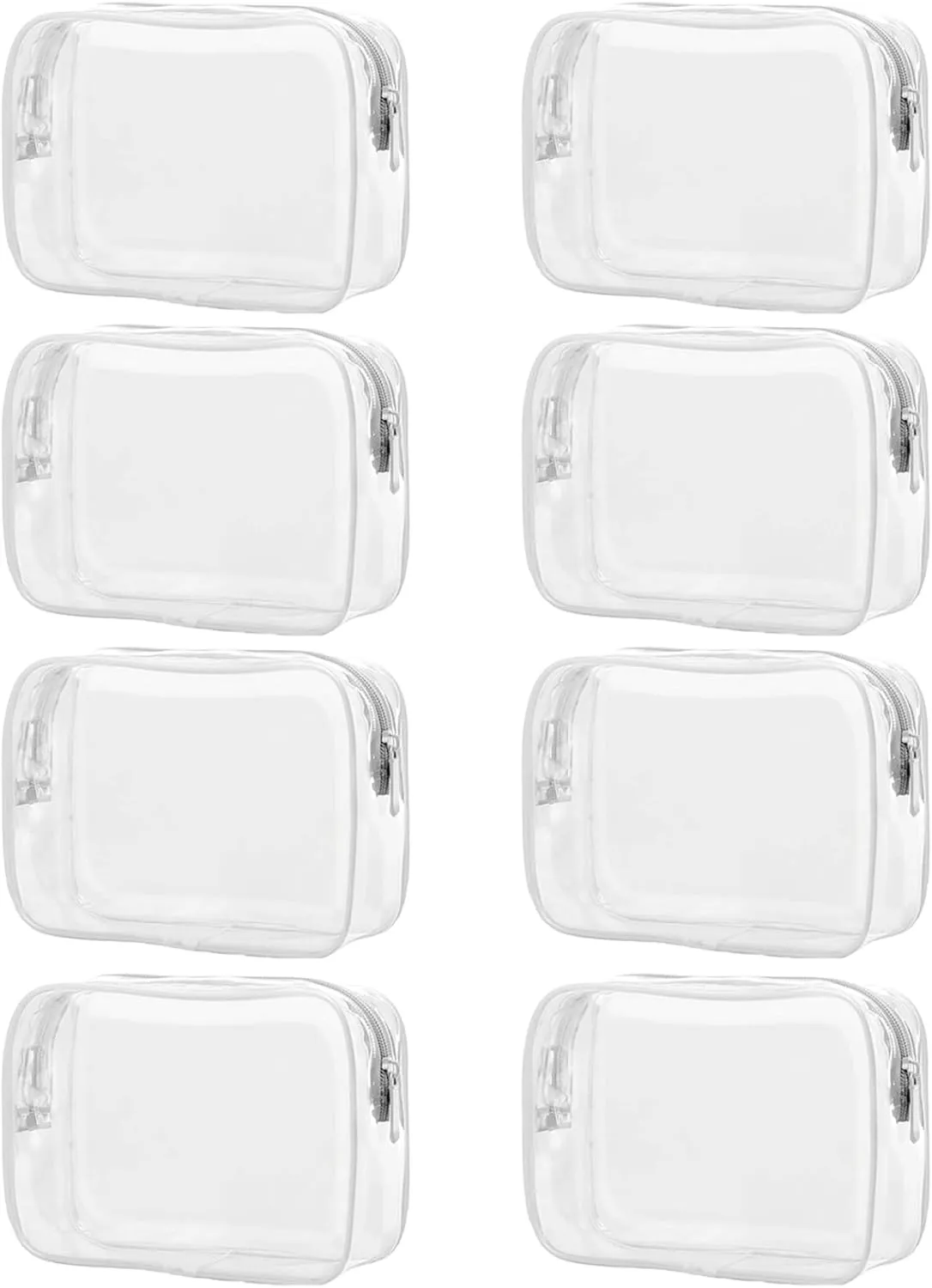 6 Packs Clear Cosmetics Bags for Women Men Waterproof Toiletry Bags PVC Makeup Bags Organizer Case with Zipper for Travel Bathroom (6 White Colors)