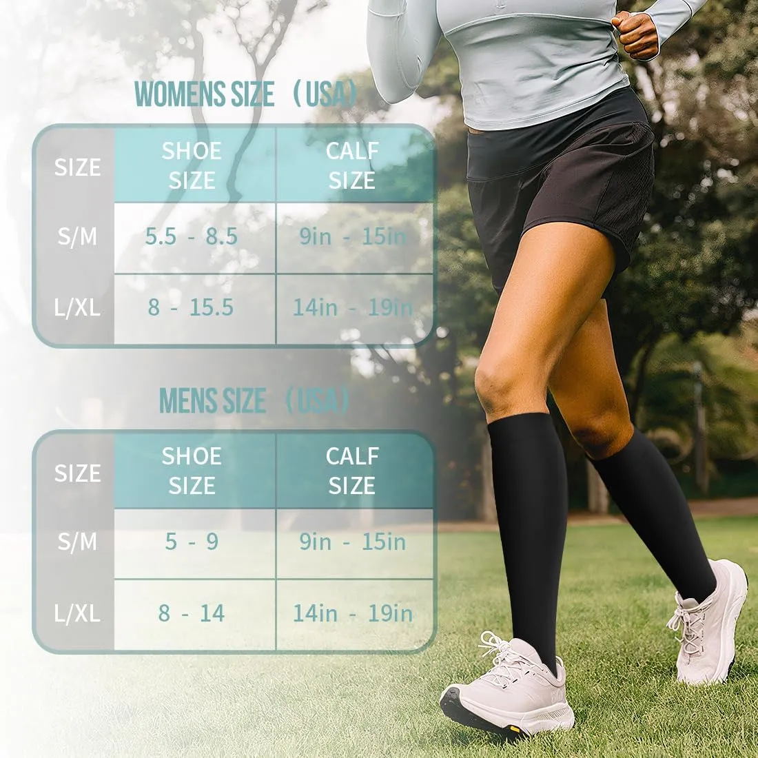 COOLOVER Copper Compression Socks for Women and Men(6 Pairs)-Best Support for Running, Athletic, Travel