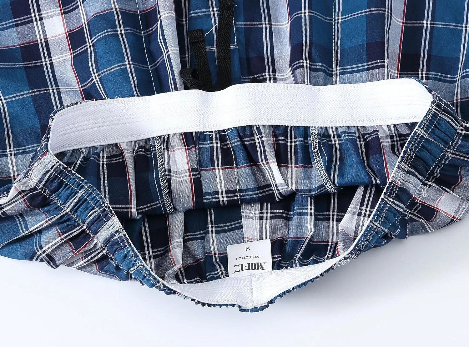 MoFiz Men's Plaid Pajama Shorts 3-Pack Cotton Sleep Lounge Shorts Lightweight Soft Summer Nightwear with Pockets Button Fly