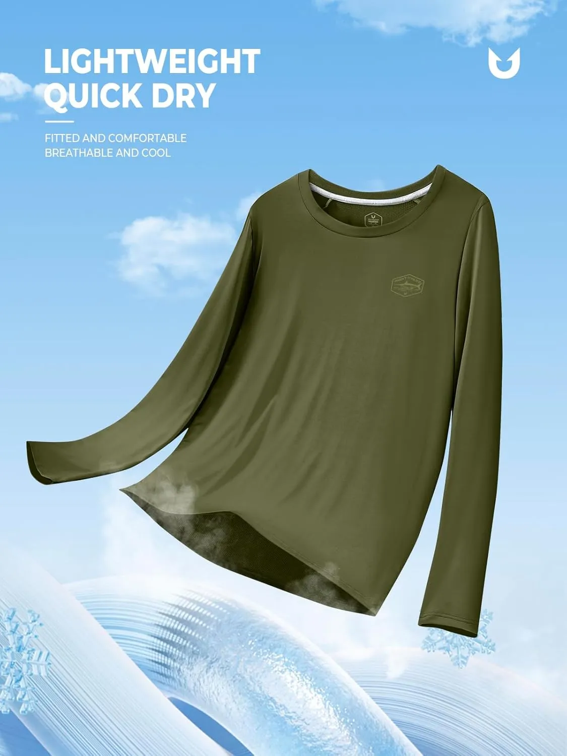 NORTHYARD Men's UPF 50  Sun Protection Shirts Long Sleeve Swim Beach Rash Guard SPF Quick Dry Lightweight UV Fishing T-Shirt