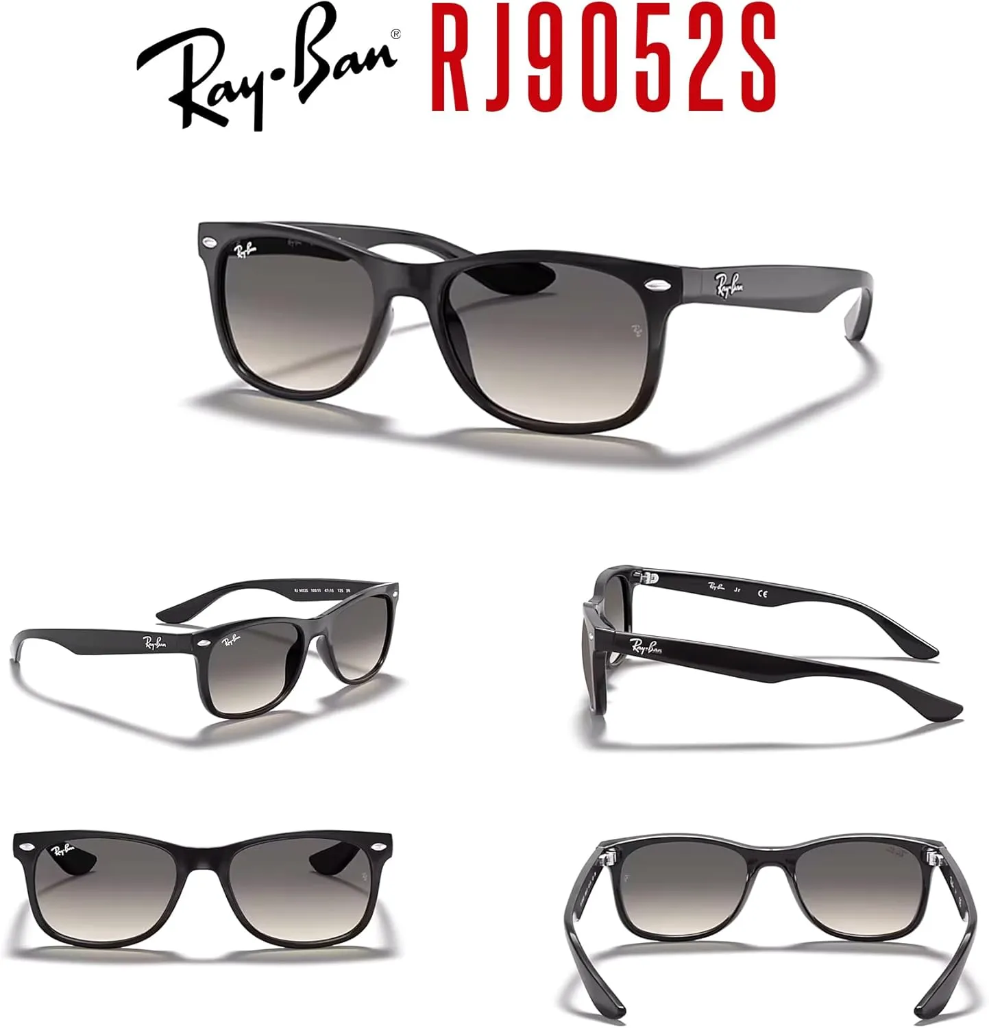 Ray-Ban Junior XS Kids' New Wayfarer RJ9052S Square Sunglasses for SMALL Boys and Girls   BUNDLE With DIW Kit