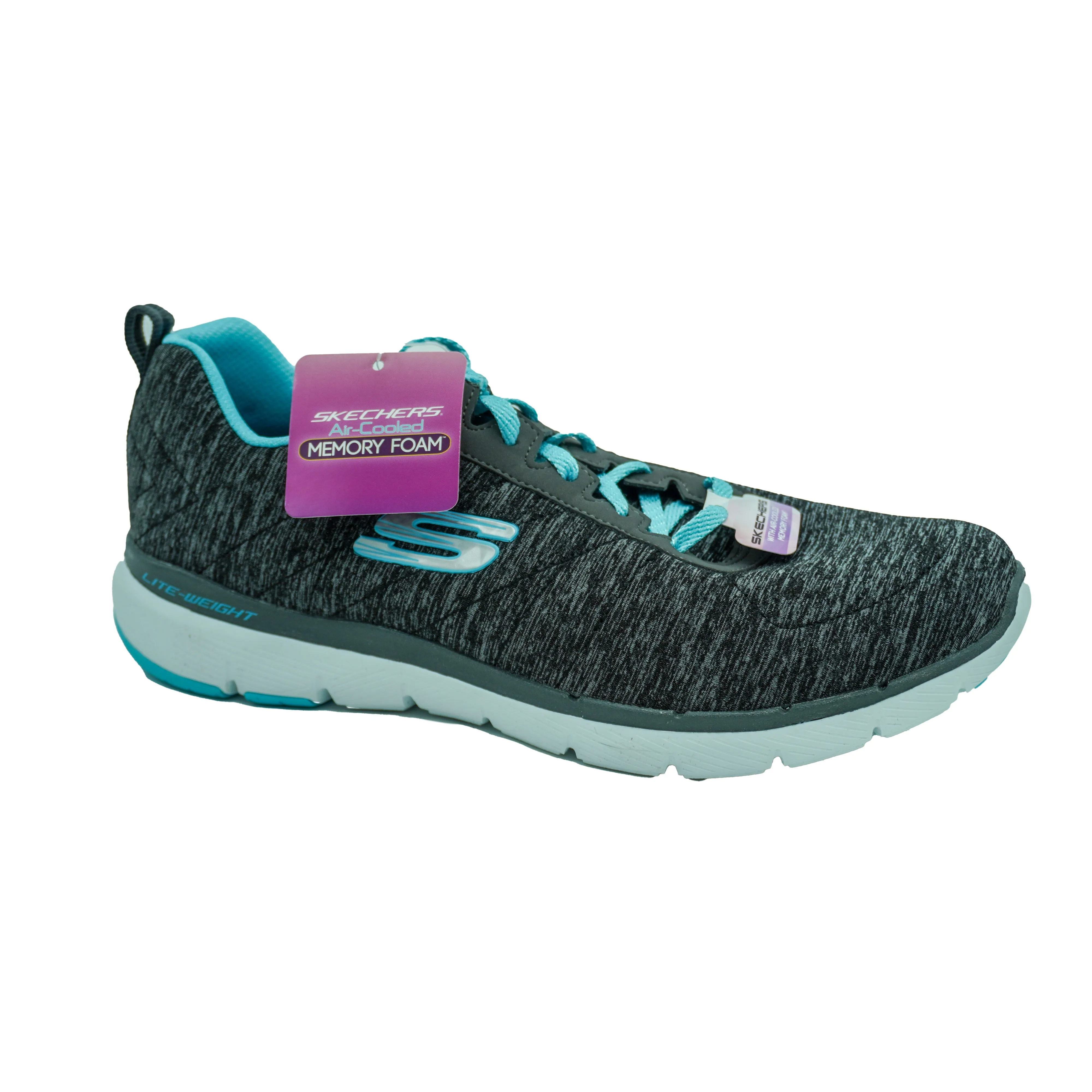 Skechers Women's Flex Appeal 3.0 Casual Sneakers Black Blue Size 10