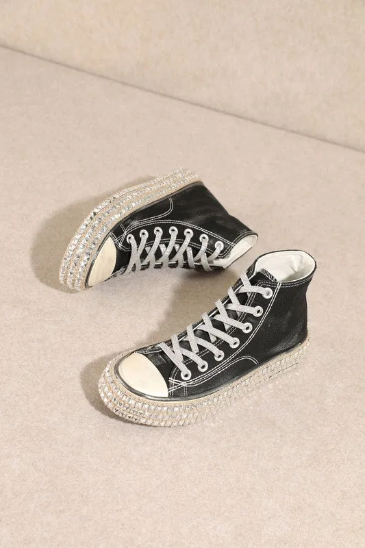 The Steven Studded Sneaker in Black
