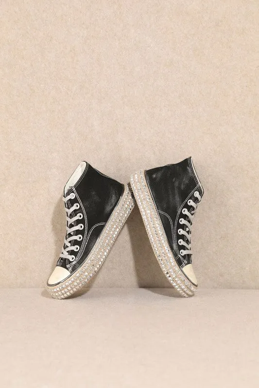 The Steven Studded Sneaker in Black
